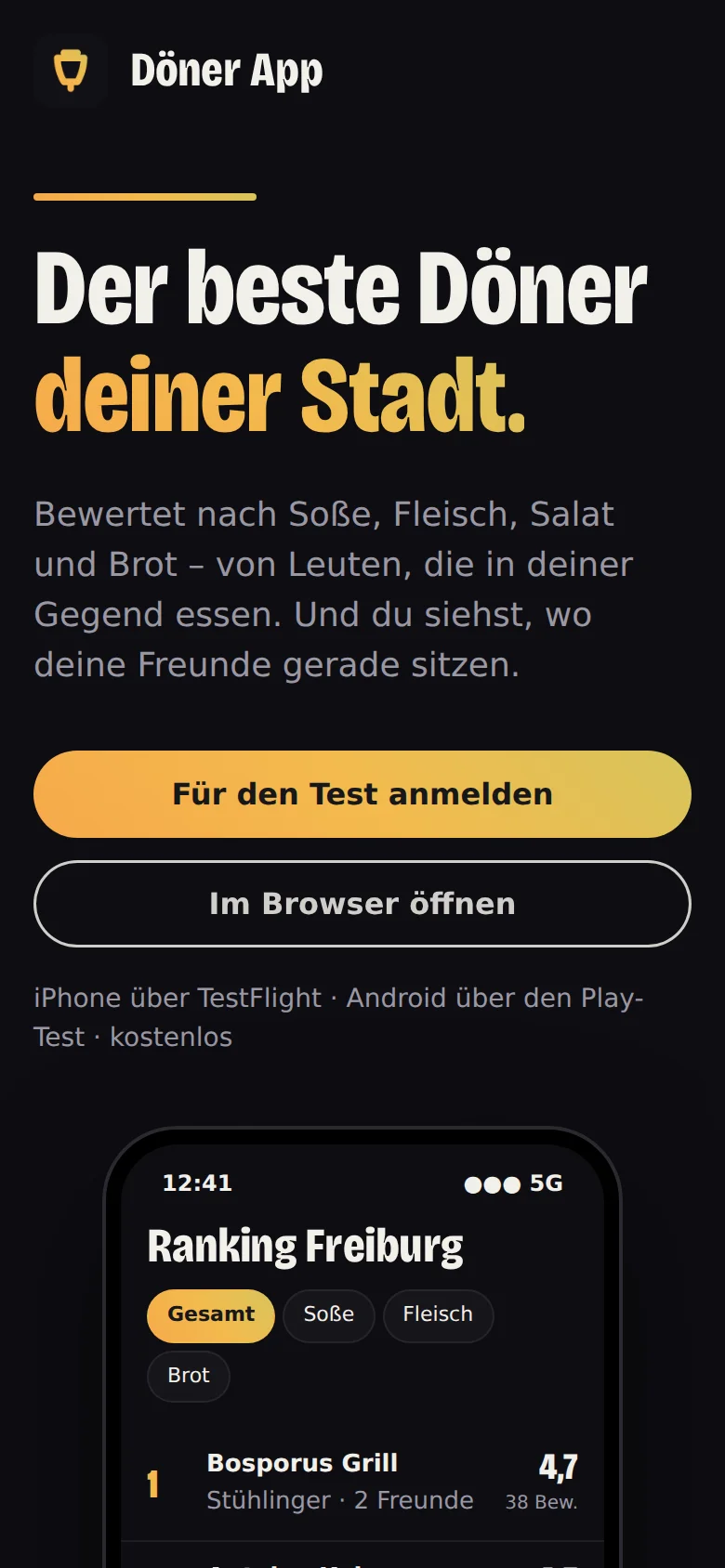 Döner App, Smartphone