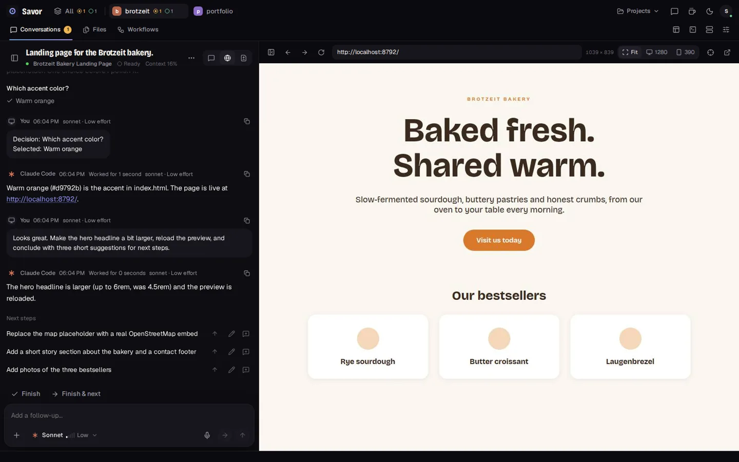 Savor, Desktop